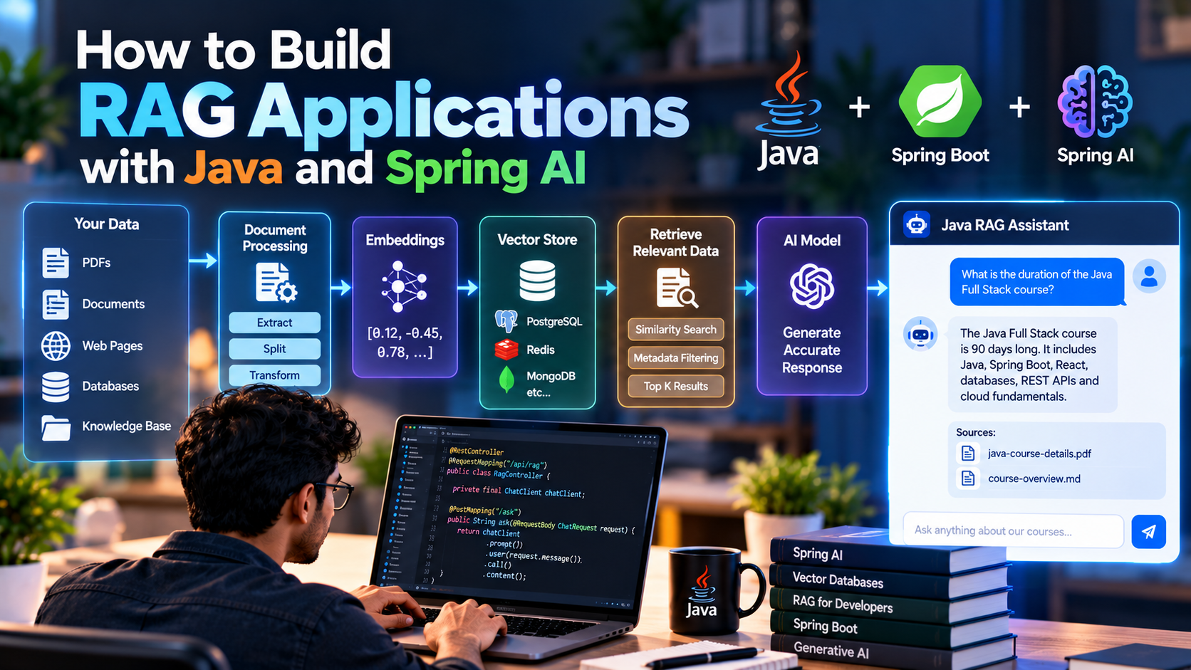 Build RAG Applications with Java & Spring AI — blog thumbnail